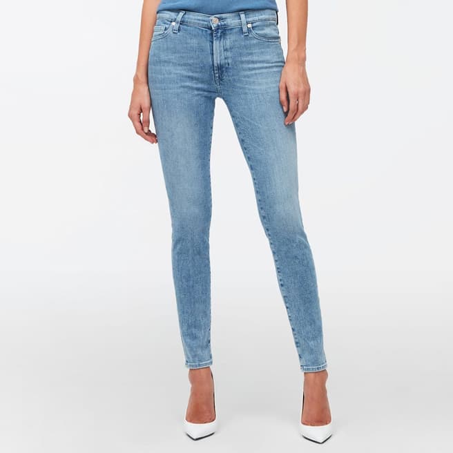 7 For All Mankind Light Blue High Waisted Stretch Skinny Jeans
