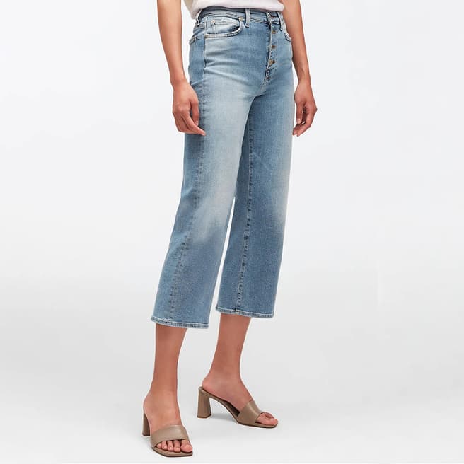 7 For All Mankind Light Blue Alexa Stretch Cropped Jeans