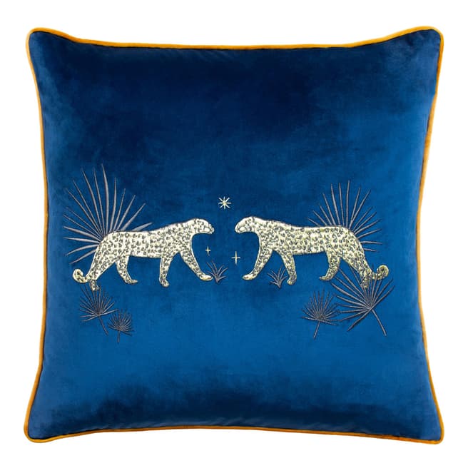 Wylder Tropics Dusk Leopard 50x50cm Cushion, Navy