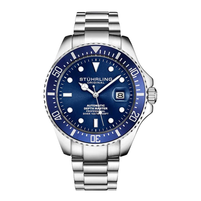 Stuhrling Men's Blue/Silver Regatta 792 Automatic Diver Watch 42mm