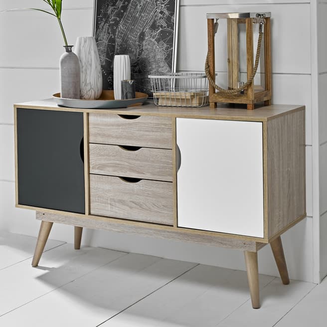 Furniture Interiors Scandi Sideboard, Grey