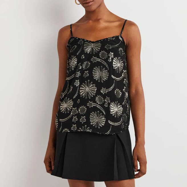 Boden Black Strappy Halterneck Satin Top