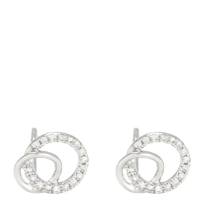 Diamantini Silver Diamond Stud Earrings