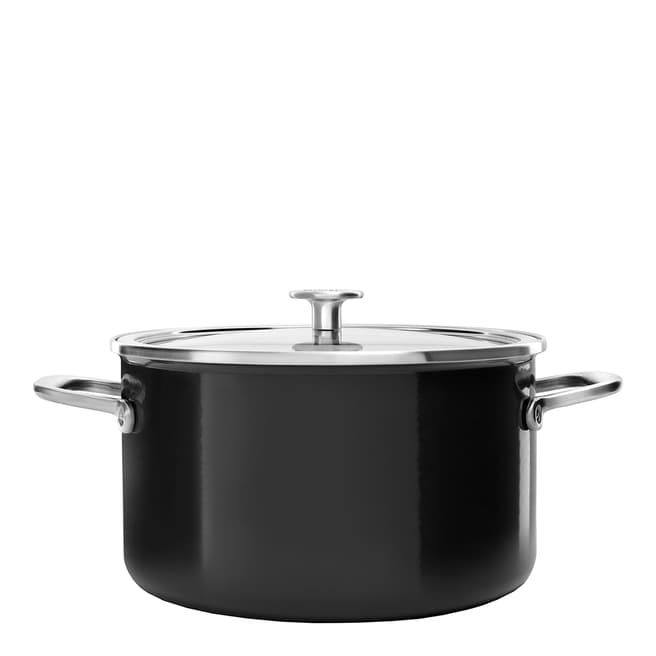 KitchenAid Steel Core Enamel 6L Casserole Pan, Onyx Black 24cm