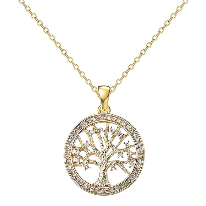 Chloe Collection by Liv Oliver 18K Gold Tree Embelished Necklace