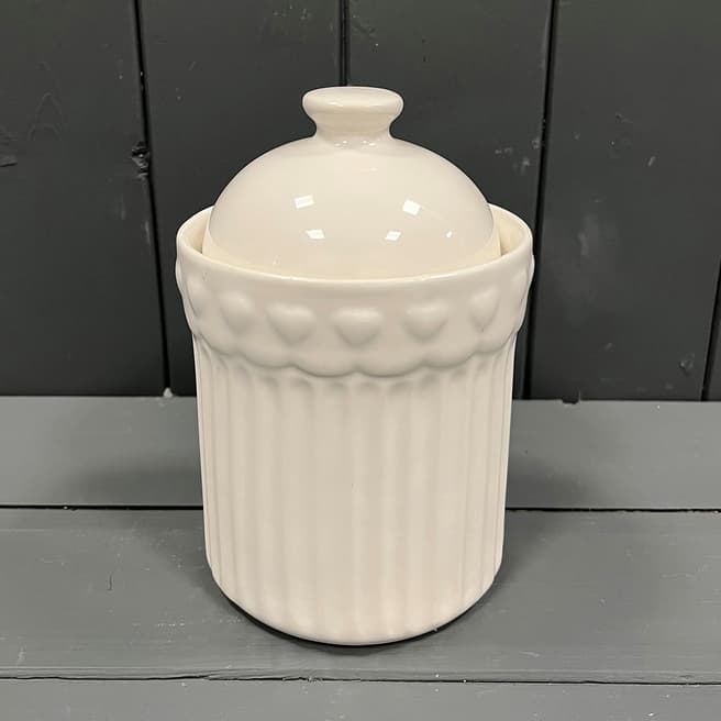 The Satchville Gift Company White Ceramic Sealed Storage Jar