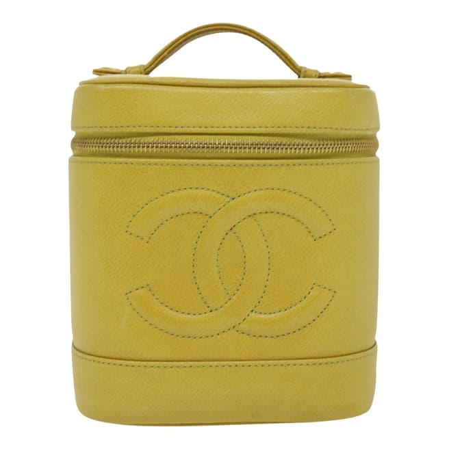 Vintage Chanel Yellow Chanel Vanity Clutch