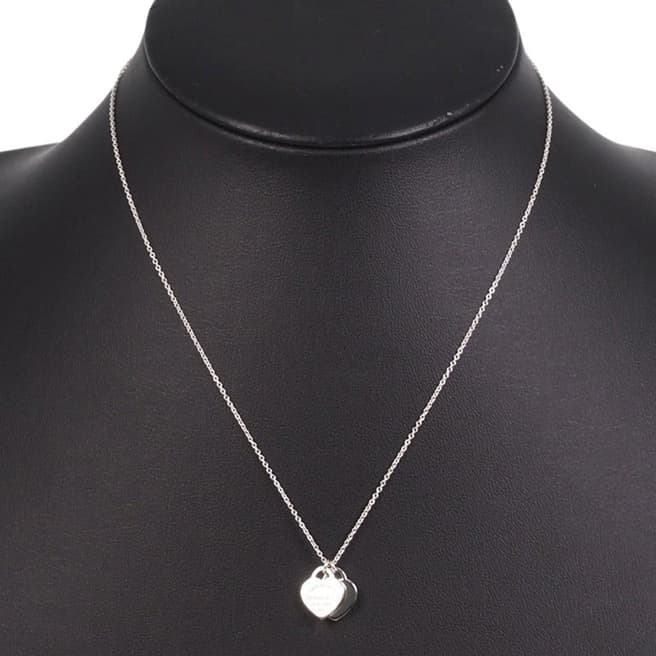 Vintage Tiffany & Co Silver Tiffany & Co. Double Heart Necklace