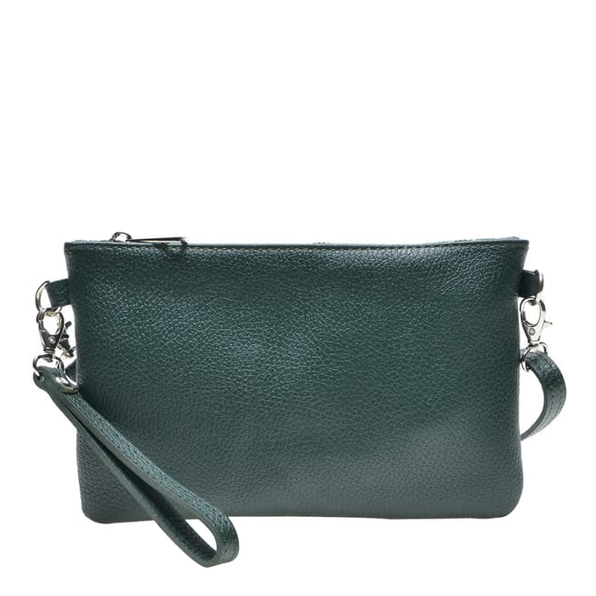 Anna Luchini Dark Green Leather Crossbody Bag