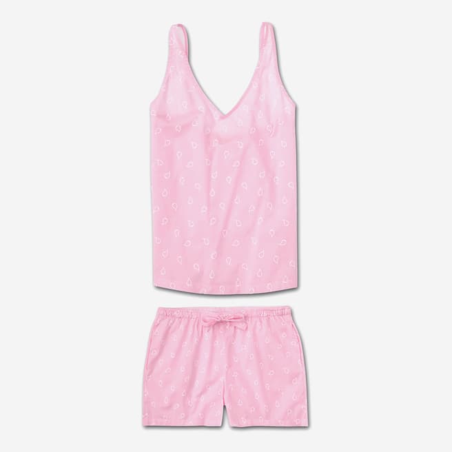 DEREK ROSE Pink Nelson Shortie Pj Set