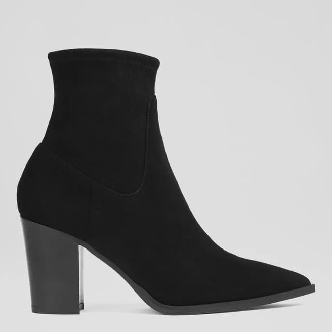 L K Bennett Black Camelia Stretch Suede Ankle Boots