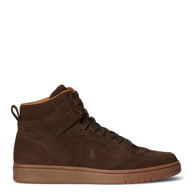 Polo Ralph Lauren Brown High Top Suede Trainers