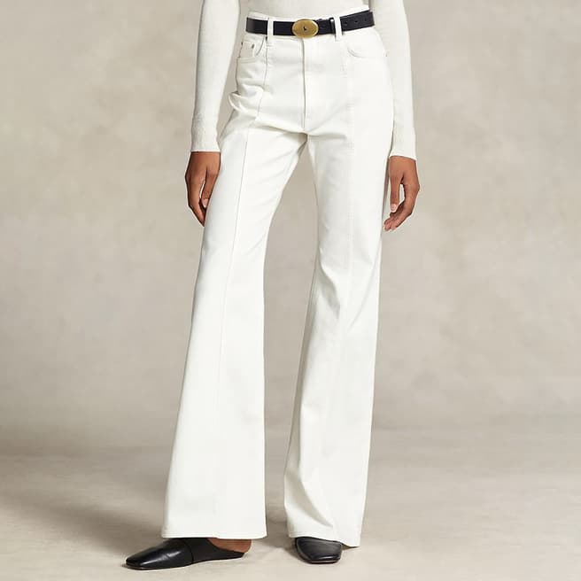 Polo Ralph Lauren White Flare Stretch Jeans