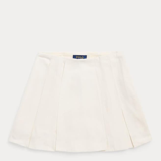 Polo Ralph Lauren Younger Girl's White Pleated Mini Skirt