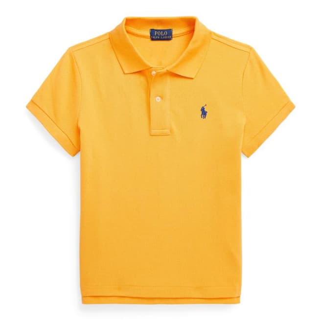 Polo Ralph Lauren Older Girl's Orange Boxy Cotton Polo Shirt