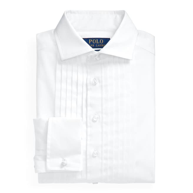Polo Ralph Lauren Older Boy's White Poplin Cotton Dress Shirt