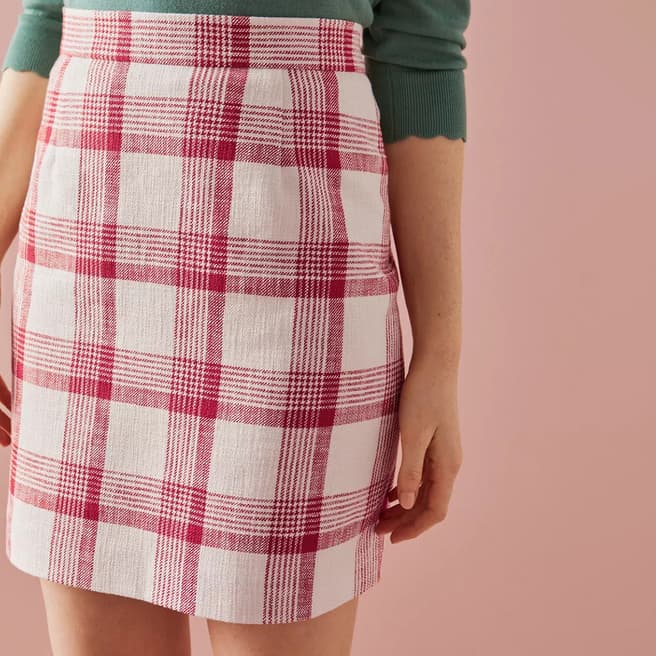 L K Bennett Multi Check Lotta Cotton Skirt