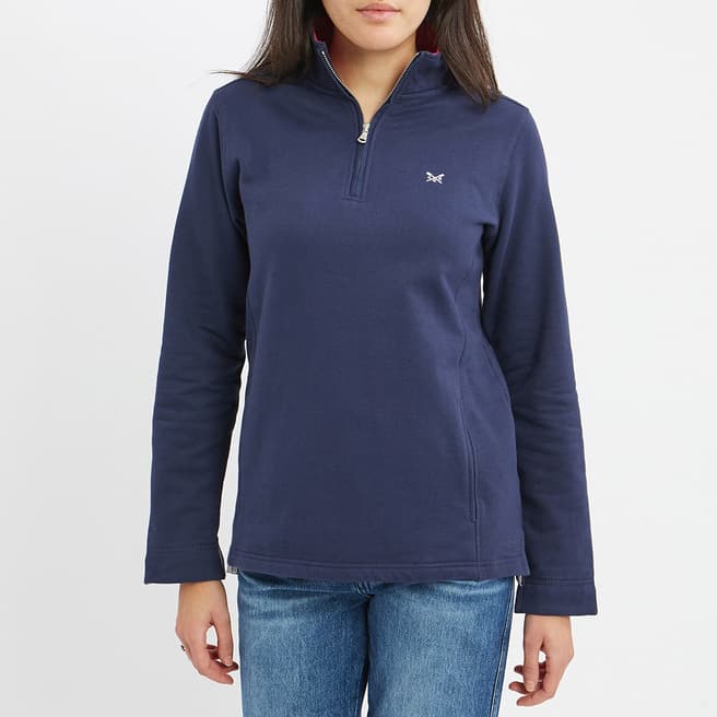 Crew Clothing Navy 1/2 Zip Sweatshirt