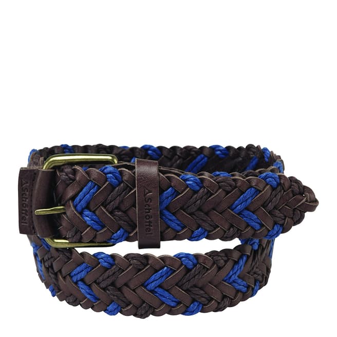 Schöffel Brown/Blue Woven Leather Belt