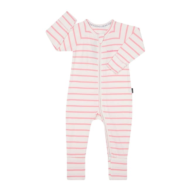 Bonds Pink/White Baby Stripe Sleepsuit