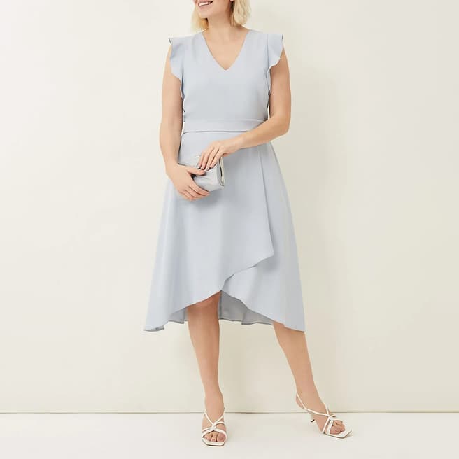 Phase Eight Blue Aurelia Belted Midi Dress