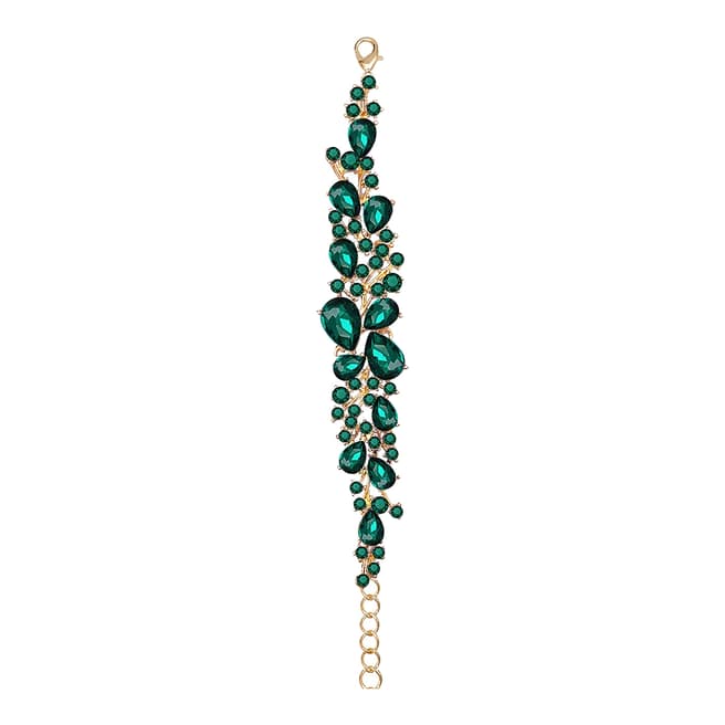 Liv Oliver 18K Gold Green Crystal Bracelet