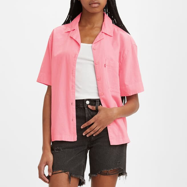 Levi's Pink Boxy Cotton Blend Shirt