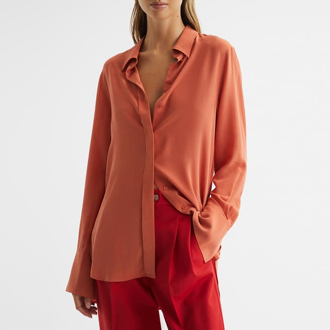 Reiss Orange Eden Silk Tunic Shirt