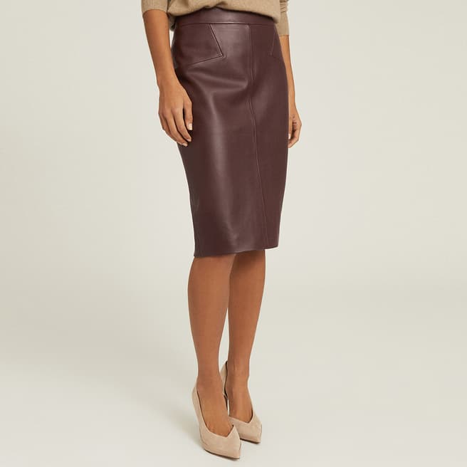 Reiss Berry Reagan Leather Pencil Skirt