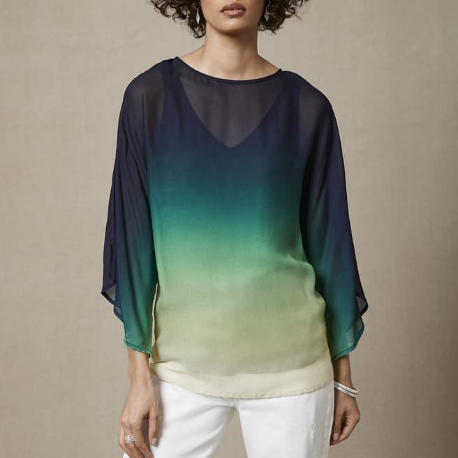 Mint Velvet Multi Olivia Ombre Sheer Batwing Top