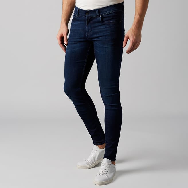 7 For All Mankind Deep Blue Ronnie Tapered Stretch Jeans