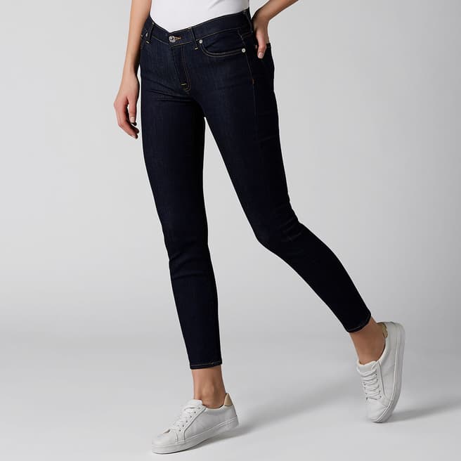 7 For All Mankind Navy Skinny Stretch Crop Jeans