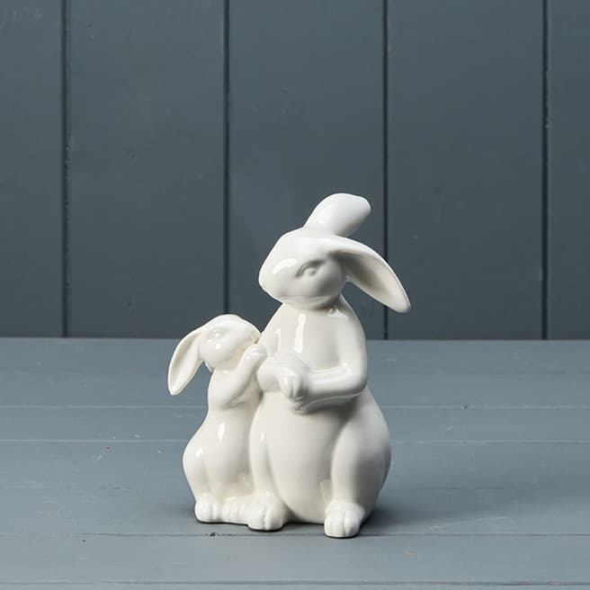 The Satchville Gift Company Ceramic White Rabbits