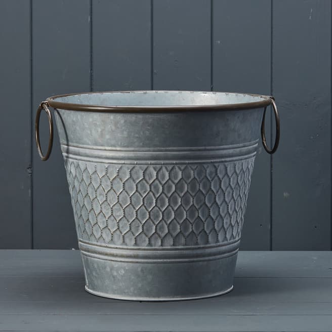 The Satchville Gift Company 28cm Round Zinc Honeycomb Planter