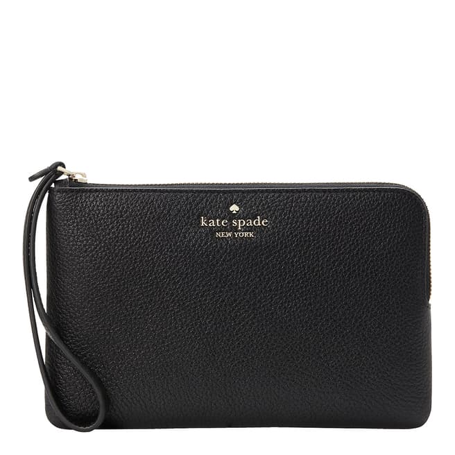 Kate Spade Black Leila Medium Zip Wristlet 