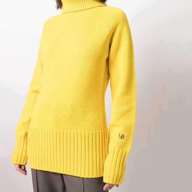 Victoria Beckham Yellow Turtle Neck Jumper