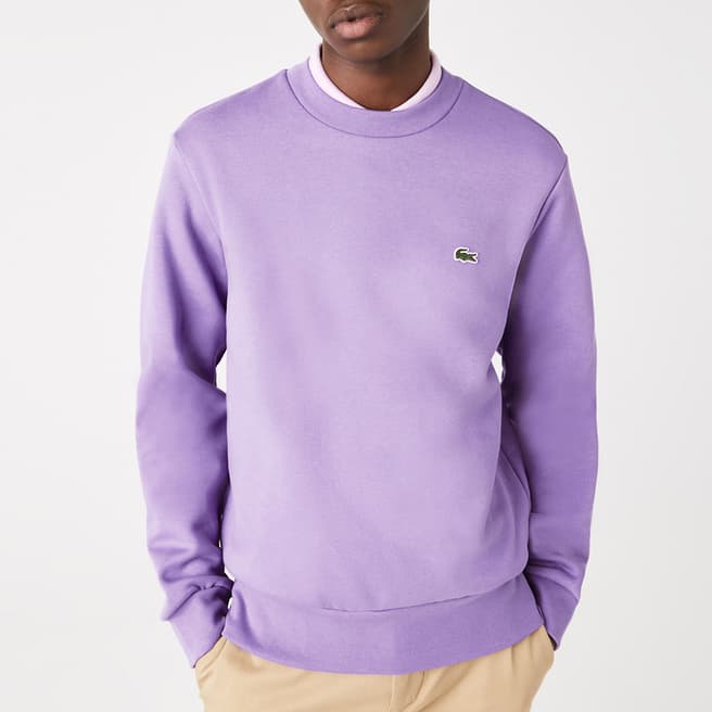 Lacoste Lilac Logo Cotton Sweatshirt