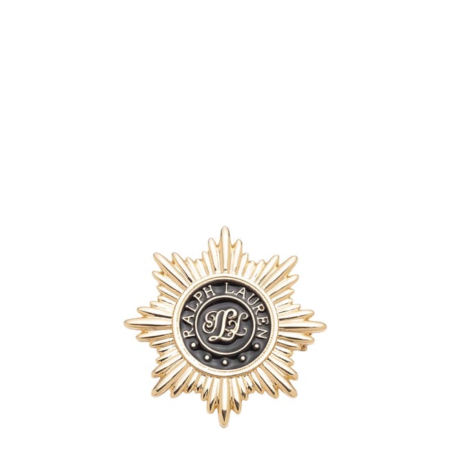 Ralph Lauren Gold Black Logo Pin
