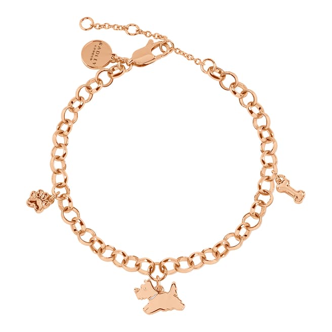 Radley Radley Bow Lane Ladies 18ct Rose Gold Plated O Chain Charm Bracelet