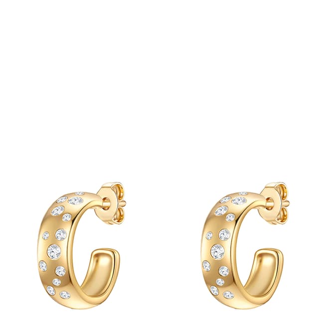 Glamcode Yellow Gold/White Swarovski Crystal Hoop Earrings
