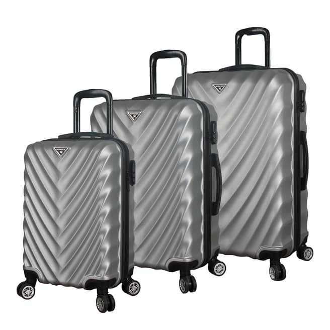 MyValice Grey Cabin/Medium And Large Directional Lined Suitcase (Set Of 3)