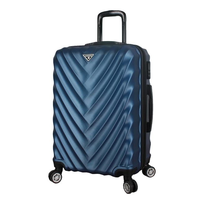 MyValice Medium Dark Blue Directional Lined Suitcase