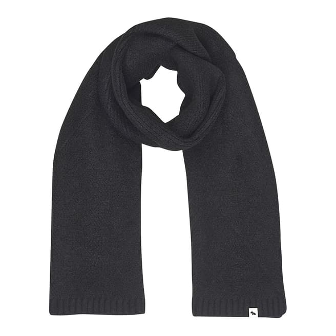 Radley Black Knitted Accessories Ribbed Scarf