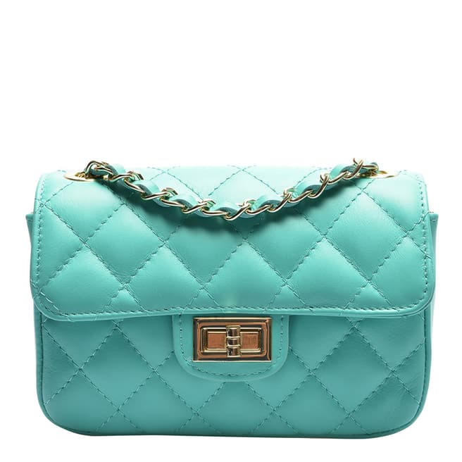 Isabella Rhea Blue Leather Quilted Crossbody Bag