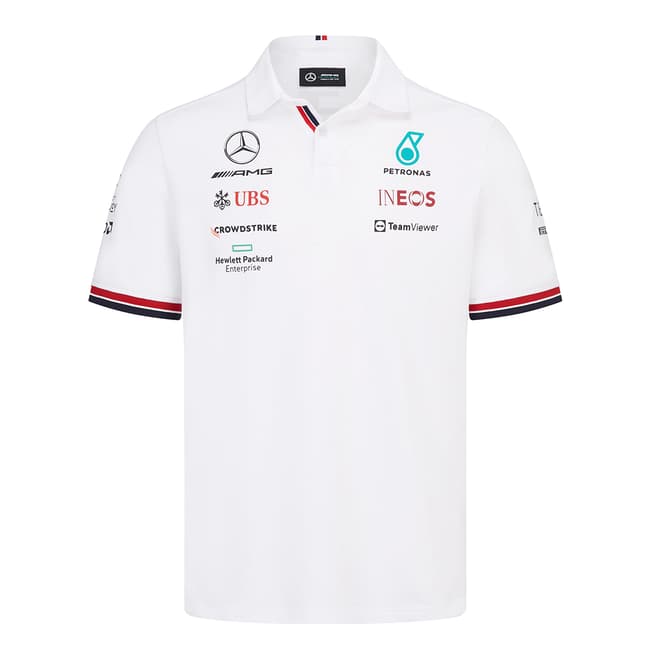 Mercedes White Mercedes Team Polo Shirt