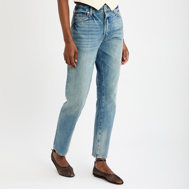 Frame Denim Washed Blue Le Slouch Straight Jeans