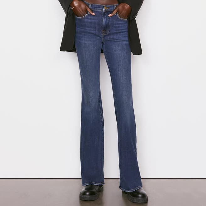 Frame Denim Dark Blue Le High Flare Stretch Jeans