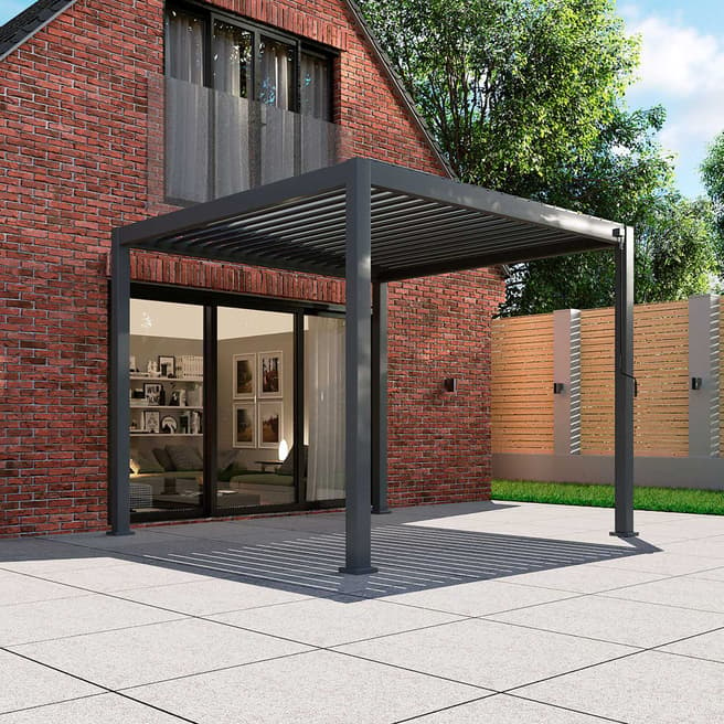 Nova Titan Aluminium Pergola - 3.6m Square - Grey