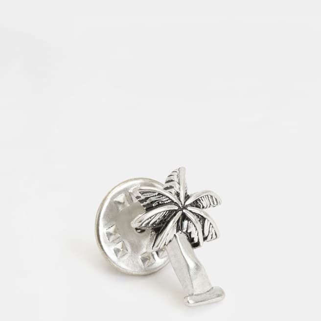 AllSaints Warm Silver Palm Tree Pin