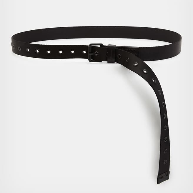 AllSaints Black Jesse Webbing Belt